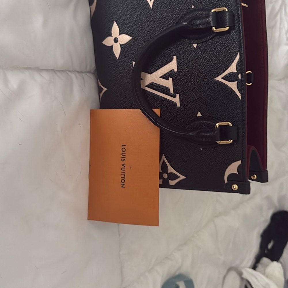 Louis Vuitton Black and Cream Mini Bag with Monogram Design